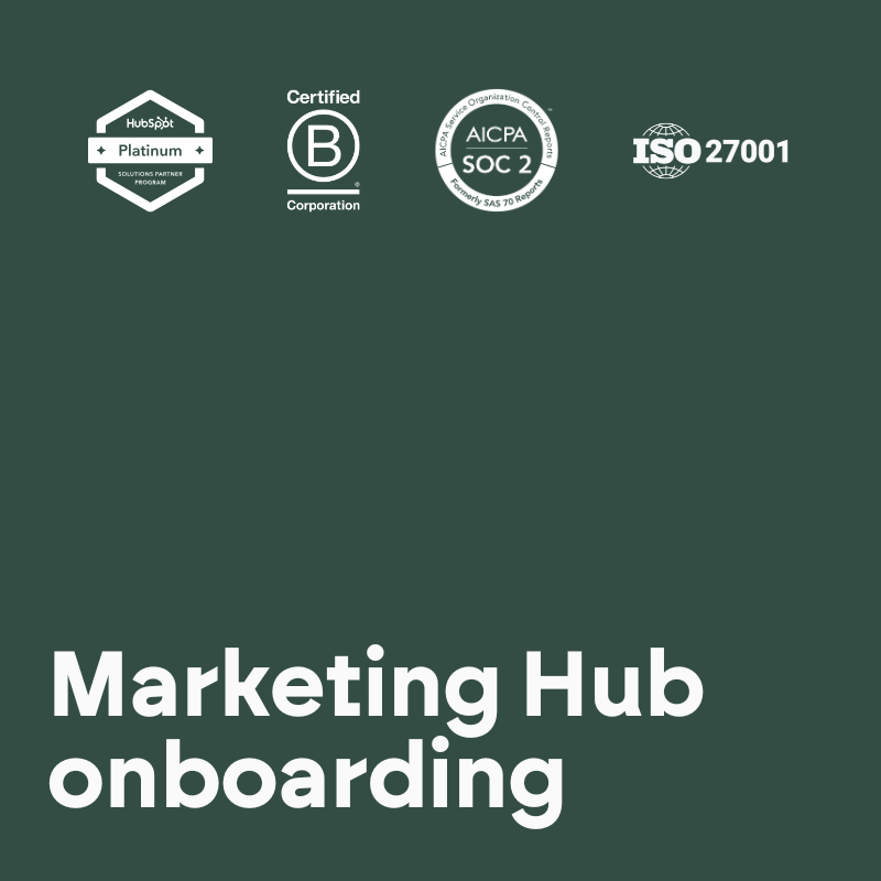 Marketing Hub onboarding